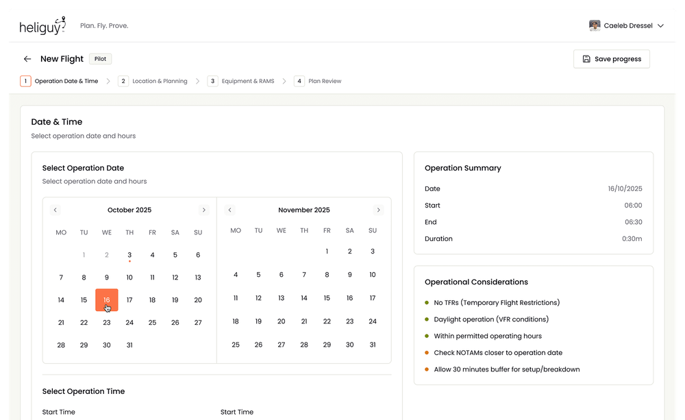 OPERATION DATE & TIME